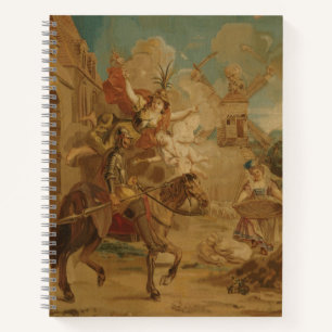 Don Quichot geleid door Dwaasheid, 18e-eeuwse wand Notitieboek