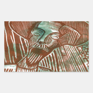 Don Quichot in Groen en Bruin Rechthoekige Sticker