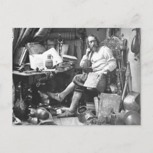 Don Quichot in zijn studie Briefkaart