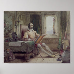 Don Quichot in zijn studie Poster