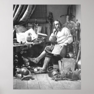 Don Quichot in zijn studie Poster