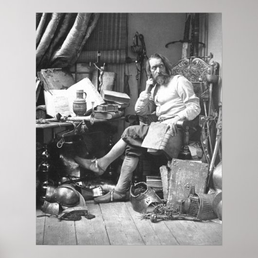 Don Quichot in zijn studie Poster (Voorkant)