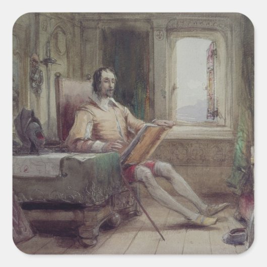 Don Quichot in zijn studie Vierkante Sticker (Voorkant)