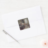Don Quichot in zijn studie Vierkante Sticker (Envelop)