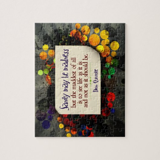 Don Quichot Inspirerend citaat "waanzin" Legpuzzel (Verticaal)