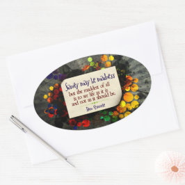 Don Quichot Inspirerend citaat "waanzin" Ovale Sticker