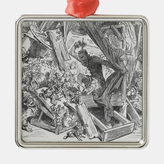 Don Quichot vecht tegen poppen Metalen Ornament (Voorkant)