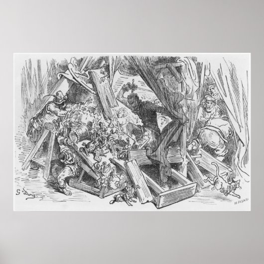 Don Quichot vecht tegen poppen Poster (Voorkant)