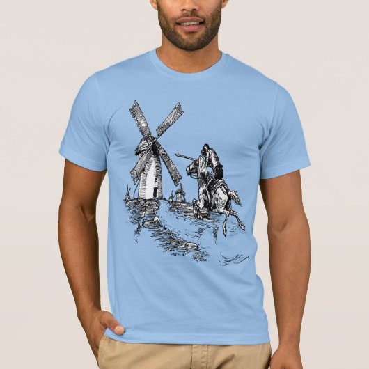 Don Quichot vecht tegen windmolens T-shirt (Voorkant)
