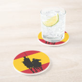 Don Quichote 2 Zandsteen Onderzetter (Zijkant)