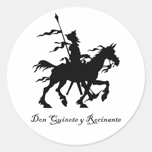 Don Quichote doet opnieuw Ronde Sticker (Voorkant)