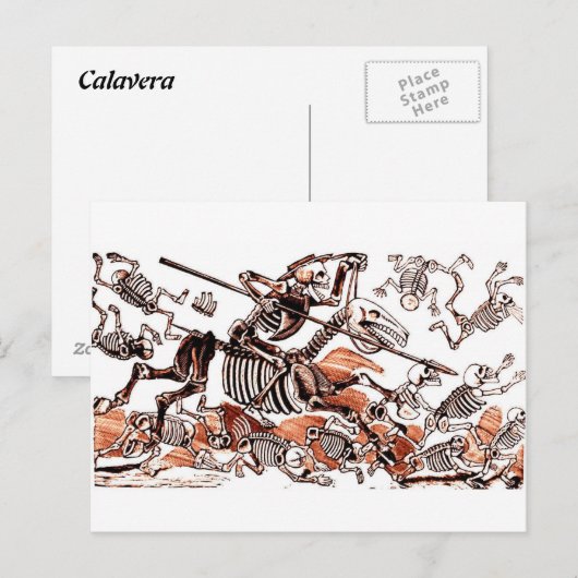 Don Quijote Calavera Briefkaart (Voorkant / Achterkant)
