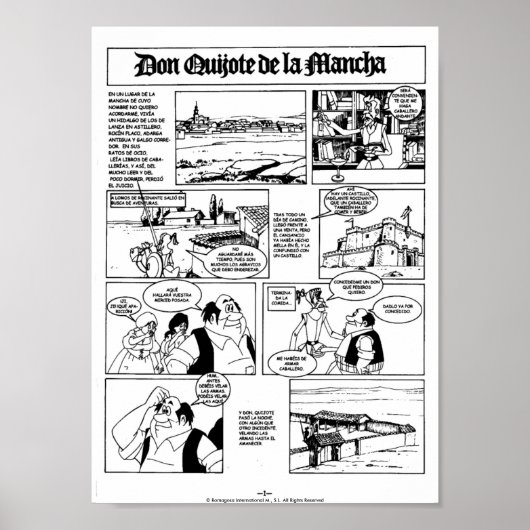 DON QUIJOTE DE LA MANCHA - CÓMIC-Página 01 Poster (Voorkant)