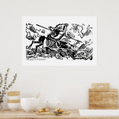 Don Quijote door José Guadalupe Posada Poster (Keuken)