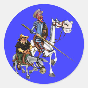 DON QUIJOTE, SANCHO, ROCINANTE y RUCIO - Cervantes Ronde Sticker
