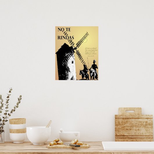 Don Quijote y los molinos Poster (Keuken)