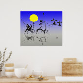 Don quijote y Sanchopanza (digitale kleur) Poster (Keuken)
