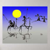Don quijote y Sanchopanza (digitale kleur) Poster (Voorkant)