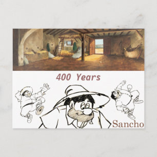 DON QUIXOTE - de animatieachtergrond van de Cartoo Briefkaart
