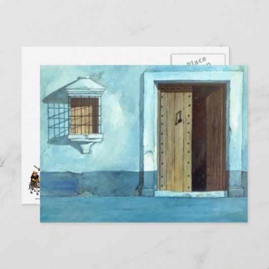 DON QUIXOTE - de animatieachtergrond van de Cartoo Briefkaart (Voorkant / Achterkant)