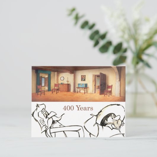 DON QUIXOTE - de animatieachtergrond van de Cartoo Briefkaart (Staand voorkant)