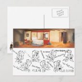 DON QUIXOTE - de animatieachtergrond van de Cartoo Briefkaart (Voorkant / Achterkant)