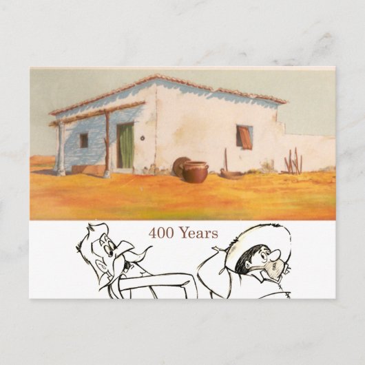 DON QUIXOTE - de animatieachtergrond van de Cartoo Briefkaart (Voorkant)