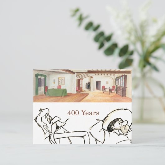 DON QUIXOTE - de animatieachtergrond van de Cartoo Briefkaart (Staand voorkant)