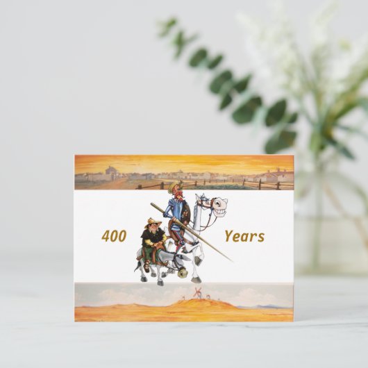 DON QUIXOTE - de animatieachtergrond van de Cartoo Briefkaart (Staand voorkant)