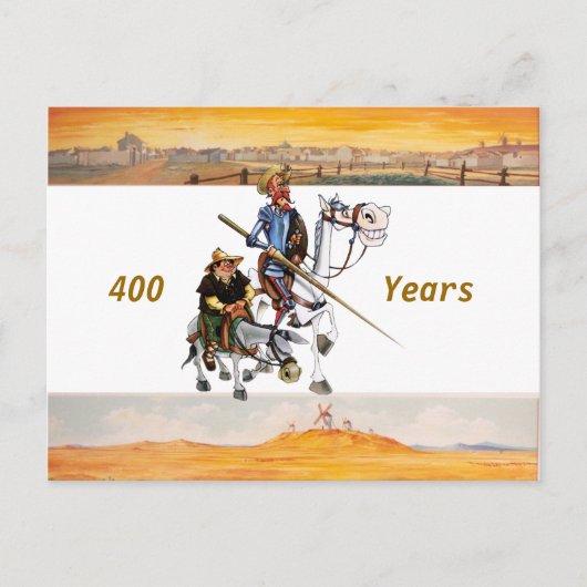 DON QUIXOTE - de animatieachtergrond van de Cartoo Briefkaart (Voorkant)