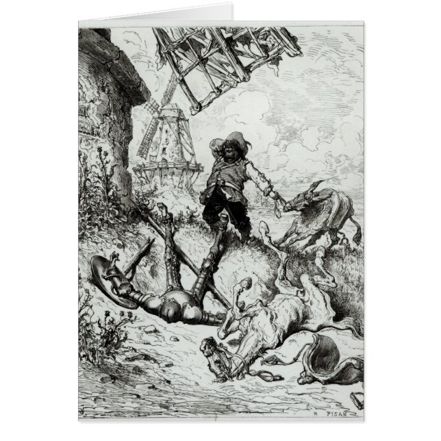 Don Quixote en de windmolens (Voorkant)