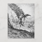 Don Quixote en de windmolens Briefkaart (Voorkant)