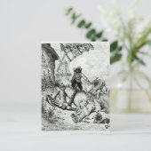 Don Quixote en de windmolens Briefkaart (Staand voorkant)