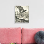 Don Quixote en de windmolens Canvas Afdruk (Insitu (Woonkamer))