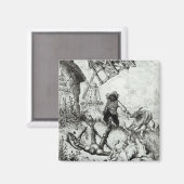 Don Quixote en de windmolens Magneet (Voorkant / Achterkant)
