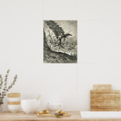 Don Quixote en de windmolens Poster (Keuken)