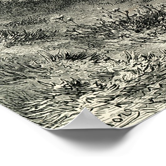 Don Quixote en de windmolens Poster (Hoek)