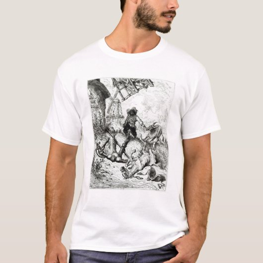 Don Quixote en de windmolens T-shirt (Voorkant)