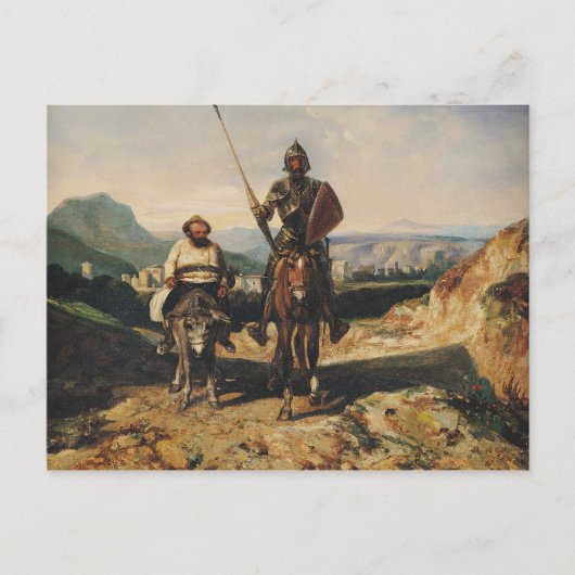 Don Quixote en Sancho Briefkaart (Voorkant)