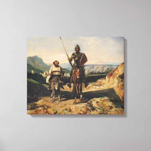 Don Quixote en Sancho Canvas Afdruk (Voorkant)