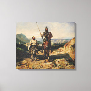 Don Quixote en Sancho Canvas Afdruk