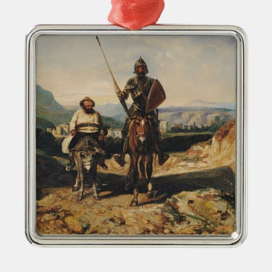 Don Quixote en Sancho Metalen Ornament (Voorkant)