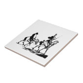Don Quixote en Sancho Panza art Tegeltje (Zijkant)