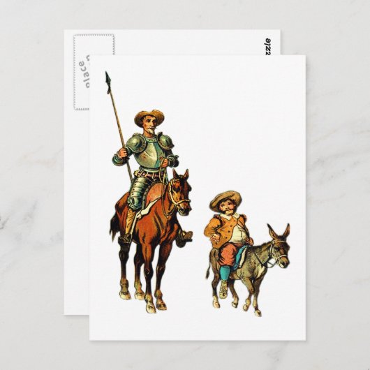 Don Quixote en Sancho Panza Briefkaart (Voorkant / Achterkant)