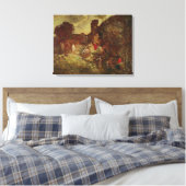 Don Quixote en Sancho Panza, c.1865 Canvas Afdruk (Insitu (Slaapkamer))