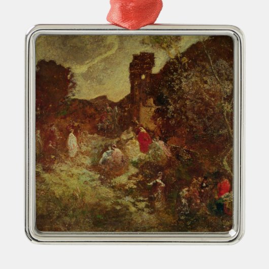 Don Quixote en Sancho Panza, c.1865 Metalen Ornament (Voorkant)