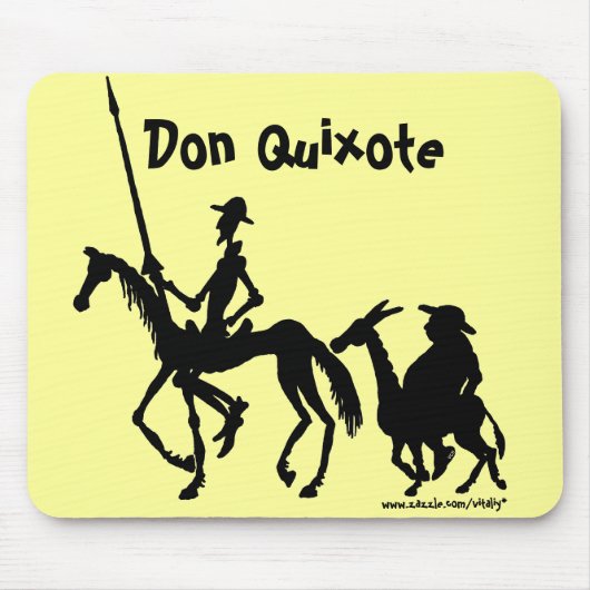 Don Quixote en Sancho Panza grafische kunst mousep Muismat (Voorkant)