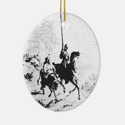Don Quixote en Sancho Panza Keramisch Ornament (Rechts)