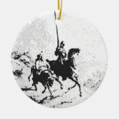 Don Quixote en Sancho Panza Keramisch Ornament (Voorkant)