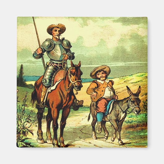 Don Quixote en Sancho Panza Magneet (Voorkant)